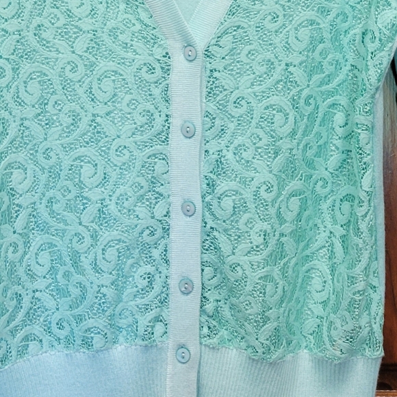 Maurices V-Neck Lace Front Cardigan NWOT Medium - Picture 3 of 6
